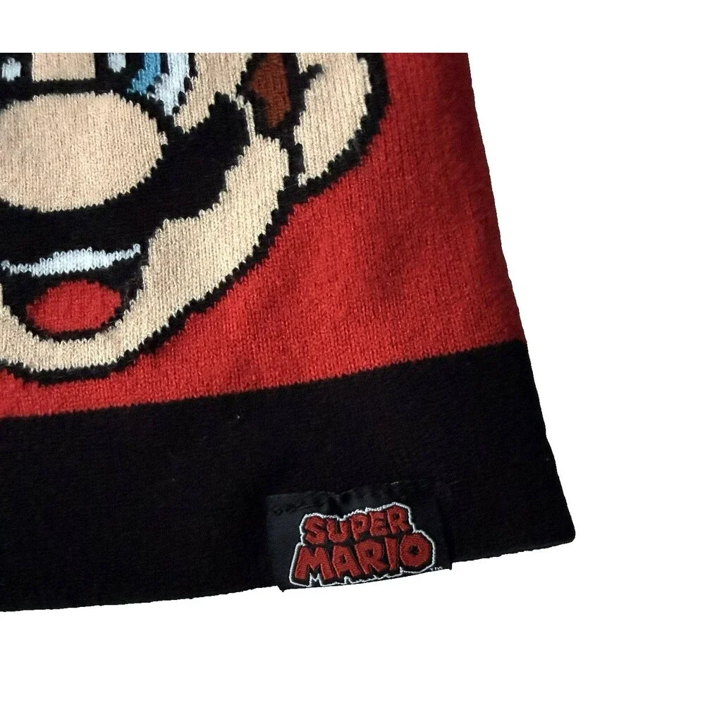 Super Mario Brothers Beanie Winter Hat Red Nintendo Stretch One Size Fits Most